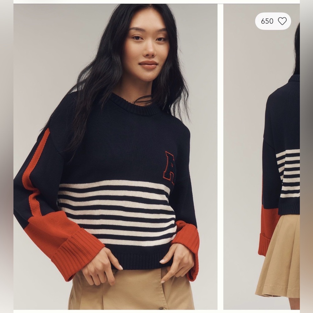 Anthropologie Maeve sporty crew-neck pullover, Medium, EUC